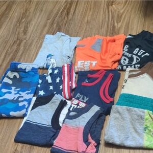 10 Piece 18-24 Month Kids Tank Tops & Tees - Blue, Orange, Gray, Navy